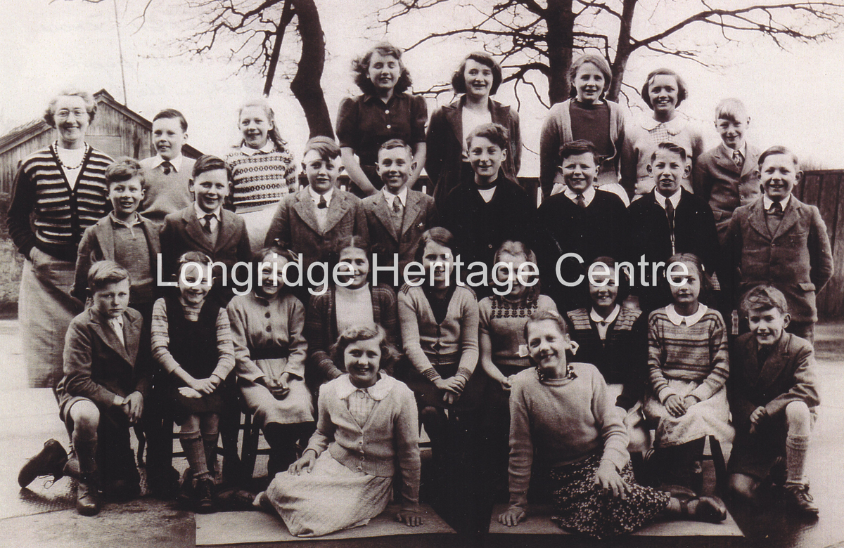 459B - Grimsargh - Schoolchildren with Head Miss Carbis - 1950